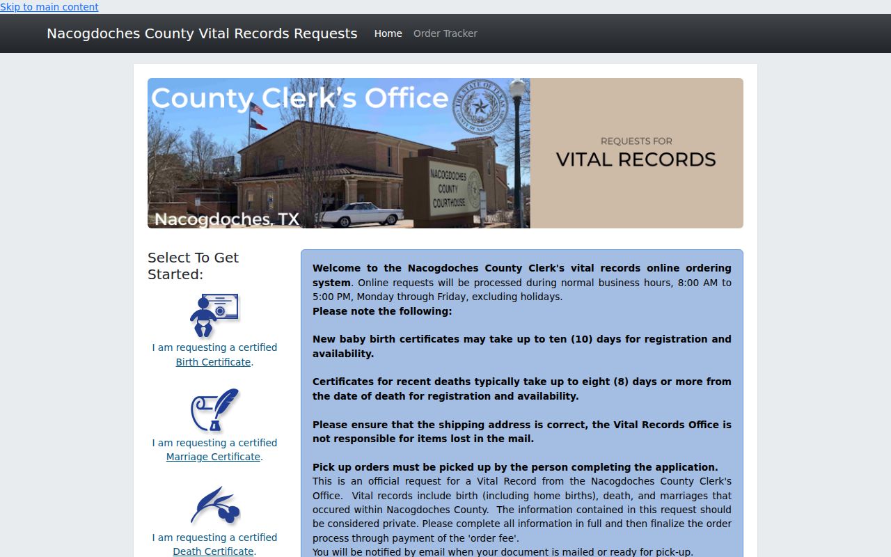 Nacogdoches residents directory county vital records portal