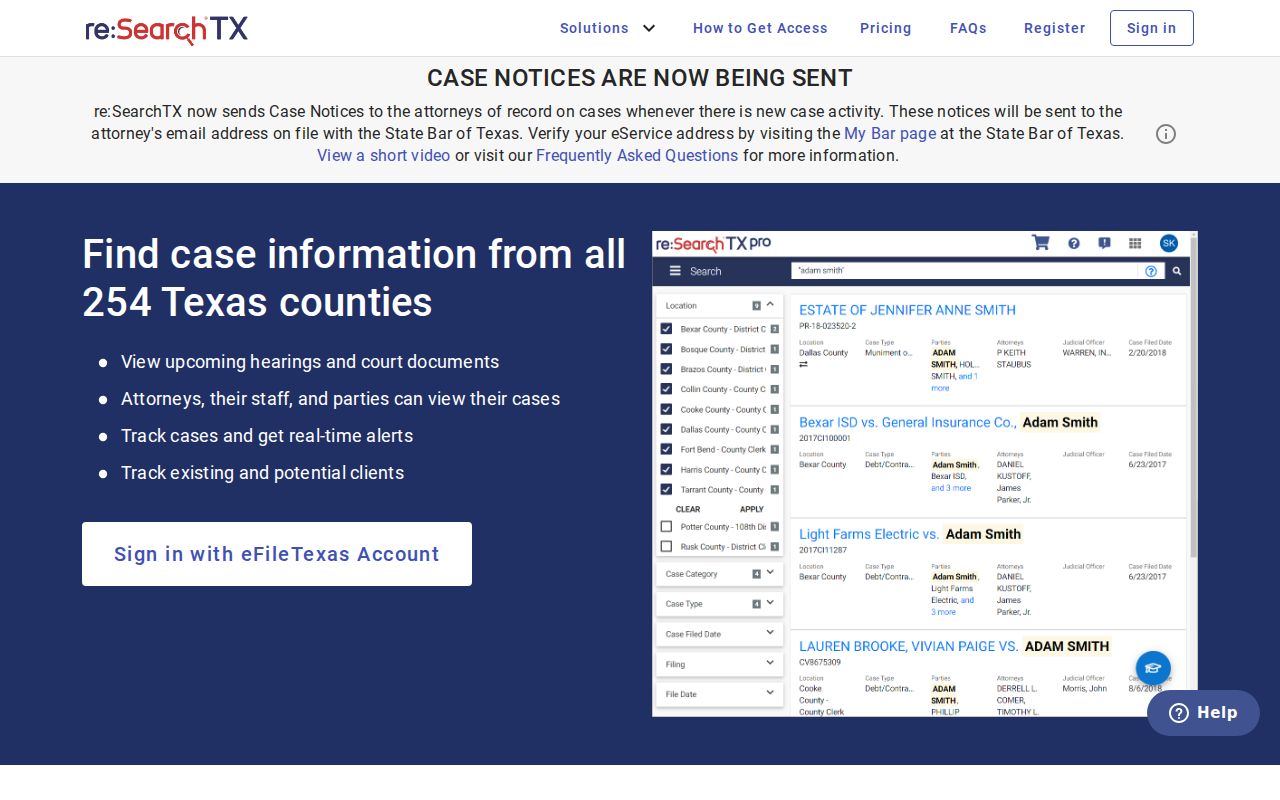 Nacogdoches resident lookup through the re:SearchTX public court records portal